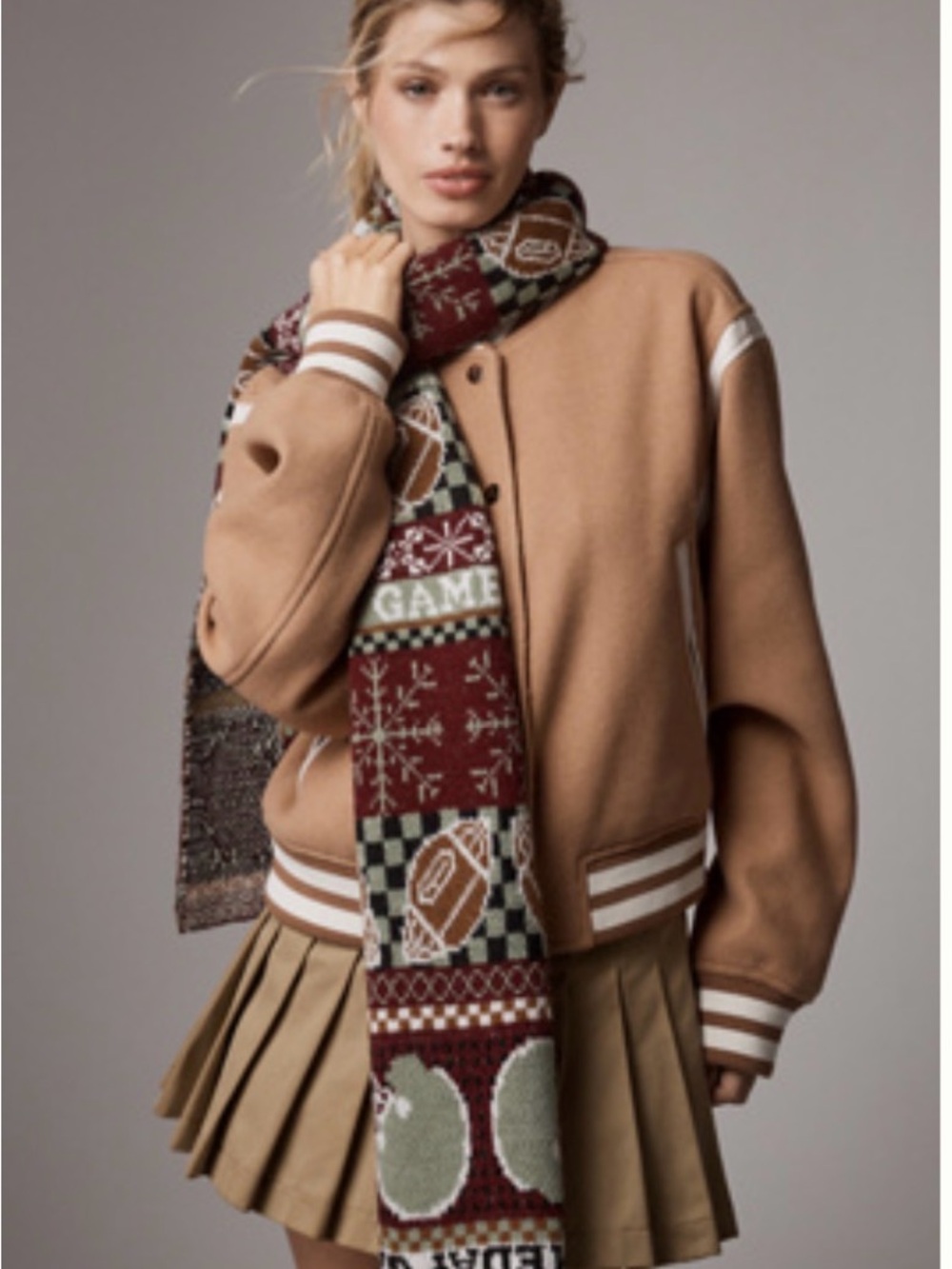 Daily Practice by Anthropologie Gameday Football Knit Scarf